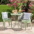 thumbnail image 2 of Christopher Knight Home 301053 Colmar Ensemble Bistro d'Extérieur en Fer, Ensemble de 3 Pcs, Vert Mat, 2 of 5