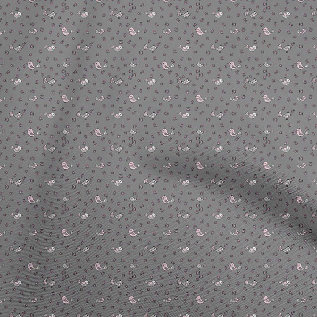 oneOone Rayon Gray Fabric Bird Fabric For Sewing Printed Craft Fabric By The Yard 56 Inch Wide