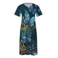 thumbnail image 4 of Robes d'Été Grande Taille pour Femmes 2024 Décontractées à Manches Courtes à Col en V Robe Imprimée Robe Ample Économisez jusqu'à 65 % de Rabais!, 4 of 5