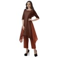 thumbnail image 3 of Moomaya Ensemble Kurti Kurta Pantalon pour Femmes Col Bateau Imprimé Robe 2 Pcs Tenue Ethnique, 3 of 6