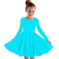 thumbnail image 1 of MeetoTime Robe de Performance pour Filles à Manches Longues, Couleur Unie, Col Rond, Extensible, Robe de Récital Scolaire, 4-14 Ans, Vêtements pour Enfants, 1 of 5