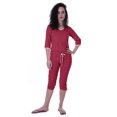 thumbnail image 2 of Moomaya Ensemble de Nuit Uni pour Femmes avec Capri en Coton, 2 Pcs de Chemises de Nuit, 2 of 5