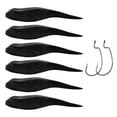 thumbnail image 2 of GLFILL 6pcs 10cm Swimbait Long Tailed Fake Tadpole Soft Bait Sinking Floating Wobblers black, 2 of 7