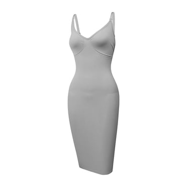 JGGSPWM Strapless Shapewear Dress Full-Slip Dress for Women Seamless Body Shaper Under Dresses Tummy Control Dress Gray XXL
