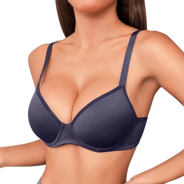 cfhntfmh Push up Bras for Women Soft V Neck Adjustable Strap Seamless Bras Comfort Plus Size Liftup Solid Color Everyday Bras