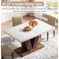 thumbnail image 2 of Fnova 47.24" Rectangular Farmhouse Dining Table, Wood Coffee Table for 4 People, Modern Kitchen Table for Dining Room, White Brown (Chairs Not Included), 2 of 11