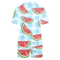 thumbnail image 3 of Jamicy Pyjama Mignon pour Femmes Mode Décontractée Imprimé Haut à Manches Courtes à Col à Revers avec Short Ample Confortable Ensemble de Pyjama pour la Maison, 3 of 4
