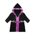 thumbnail image 3 of Yeahdor Enfants Garçons Robe de Boxe Art Martial Muay Thaï Uniforme Manches Longues Coup de Pied Boxe Robe à Capuche Ensembles Noir&Rose C 8, 3 of 5
