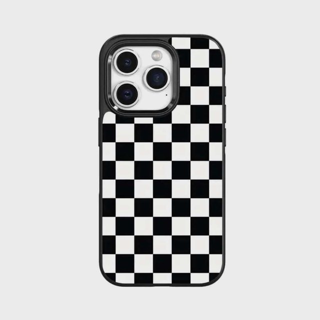 Caseco Étui iPhone 15 Pro Max avec MagSafe - Damier Noir