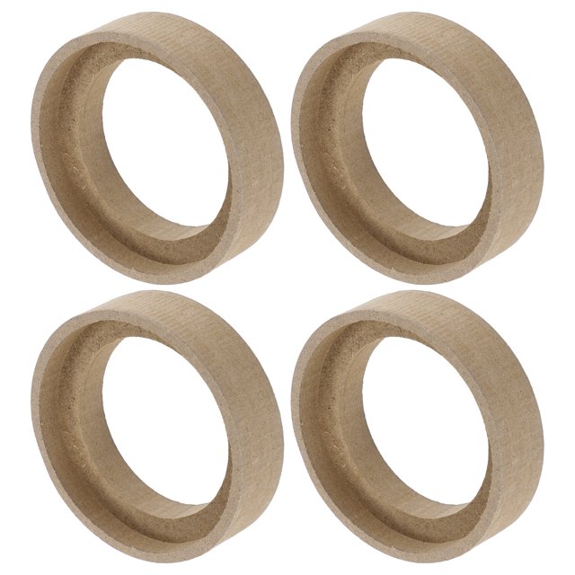 Unique Bargains 4 Pcs Universal 1.5 Inch Speaker Subwoofer Mounting Spacer Rings Solid Wood Beige