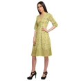thumbnail image 4 of Moomaya Robe en Coton Imprimée pour Femme Longueur Midi Manches Courtes Tenue d'Été Vêtements, 4 of 4