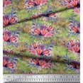thumbnail image 2 of Soimoi Polyester Crepe Fabric Leaves & Tulip Flower Decor Fabric Printed Yard 42 Inch Wide, 2 of 3