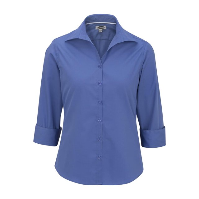 Edwards Ladies' Lightweight Open Neck Poplin Blouse - 3/4 Sleeve