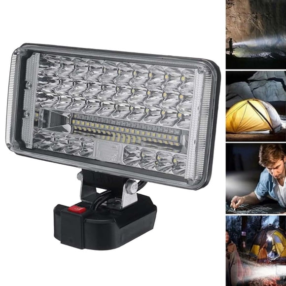 Lampe de Travail à DEL pour Piles au Lithium Makita 18 V Super Lumineuse IP66 Étanche Réglable Lampe de Chantier Portable à Main pour Camping Randonnée Urgence 7 Pouces