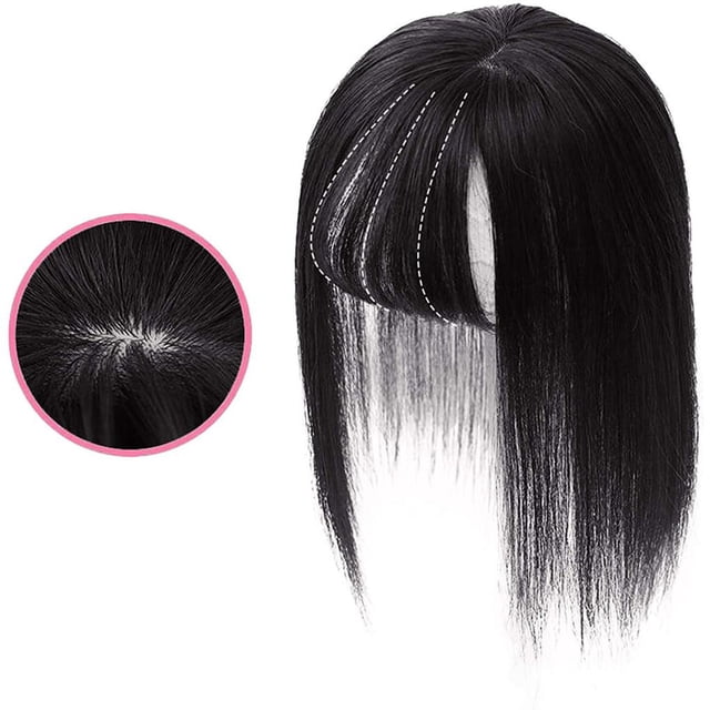 Maoww Embouts de Cheveux Base en Soie Embout Pinces en Cheveux Humains Embouts Postiches Supérieurs pour Femmes Couvre-Cheveux Clairsemés No.2