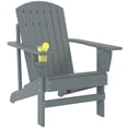 thumbnail image 1 of Outsunny Classic Adirondack Chair with Cup Holder for Backyard Dark Grey, 1 of 10
