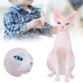 thumbnail image 4 of Noref Hairless Cat Model Ornament,Simulation Hairless Cat Model Home Ornaments Desktop Decoration Kid Children Toy,Hairless  Cat Model, 4 of 8