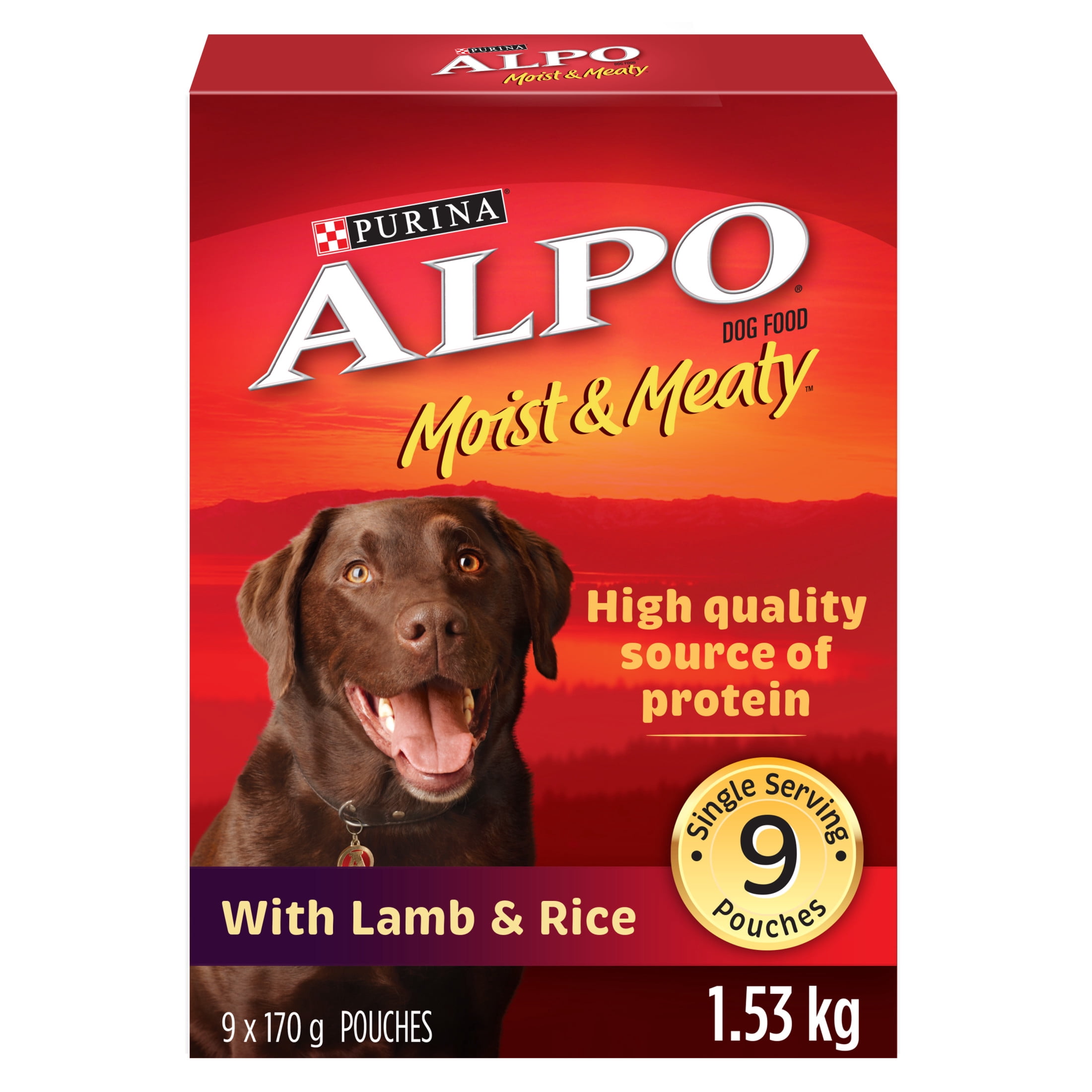 ALPO Moist & Meaty with Lamb & Rice, Semi-Moist Dog Food 170 g