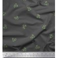 thumbnail image 1 of Soimoi Gray Velvet Fabric Leaf Leaves Decor Fabric Printed Yard 58 Inch Wide, 1 of 3