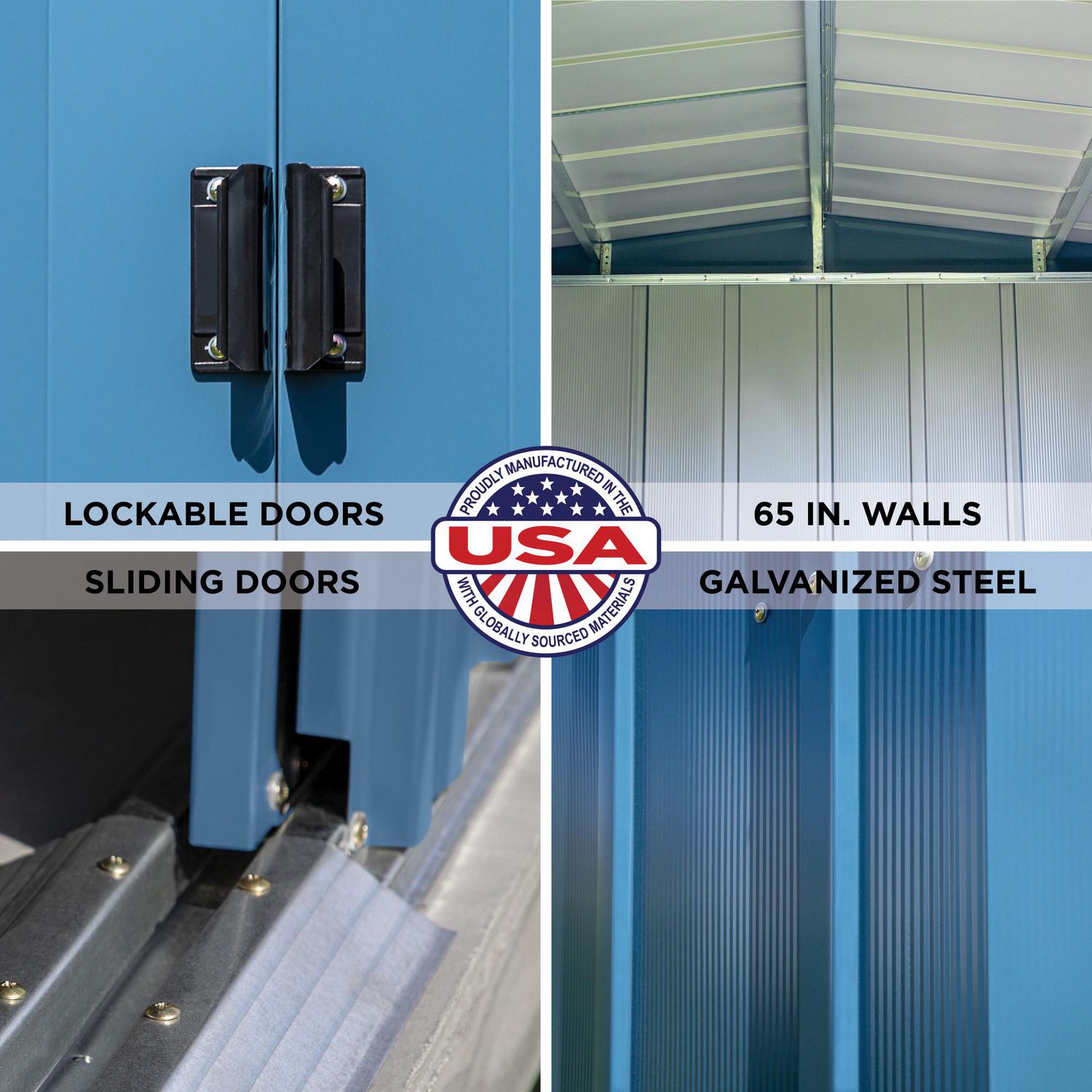 Arrow Classic Steel Storage Shed, 8x6, Blue Grey