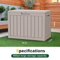 thumbnail image 4 of EasyUp 45 Gallon Resin Deck Box, Lockable Patio Outdoor Storage Box for Furniture, Garden Tools and Tools Storage, Waterproof Outside Storage Boxes（Grey）, 4 of 7