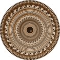 thumbnail image 1 of Ahgly Tapis Rond Lavable en Machine Intérieur Transitionnel Rouge Nuit, 4 Pieds Rond, 1 of 7