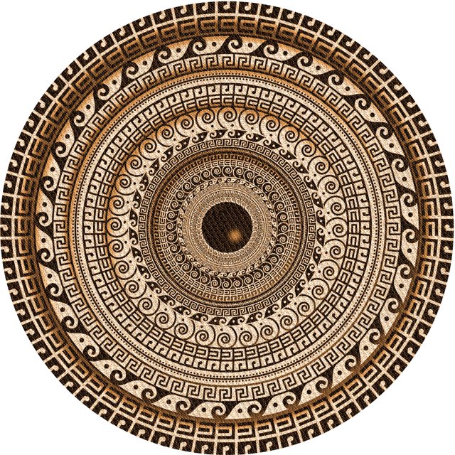Ahgly Tapis Rond Lavable en Machine Intérieur Transitionnel Rouge Nuit, 4 Pieds Rond