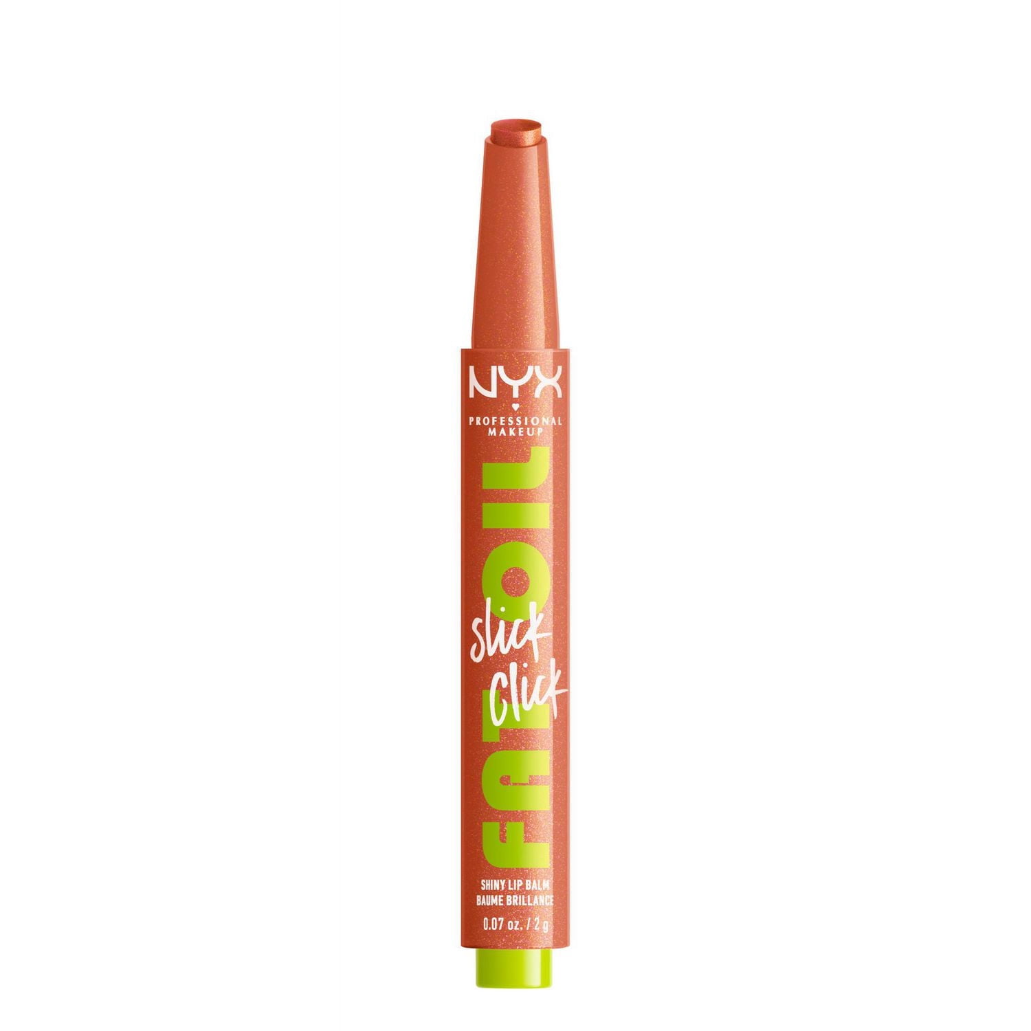 NYX PROFESSIONAL MAKEUP, Baume brillance Fat Oil Slick Click, Baume format bâton, Infusé d'huiles nourissantes, Fini haute brillance - Double Tap (Raspberry Pink)