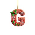 thumbnail image 2 of Hbdhejl 26 Pcs Lettres Rouges Décorations de Sapin de Noël Lettres de Canne de Bonbon avec Motif de Baies Mini Alphabet Ornements Suspendus Fête Maison Sapin de Noël Acrylique 2D, 2 of 4