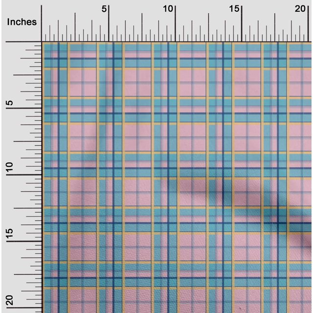 oneOone Cotton Poplin Fabric Madras Check Print Sewing Fabric BTY 56 Inch Wide