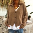 thumbnail image 2 of 2025 Cardigan de Couverture d'Été pour Femmes Uni à Col en V avec Boutons, Cardigan Kimono Décontracté Extensible en Tricot, 2 of 6