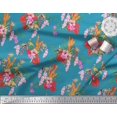 thumbnail image 2 of Soimoi Rayon Fabric Floral,Flamingo & Macaw Parrot Bird Decor Fabric Printed Yard 42 Inch Wide, 2 of 3
