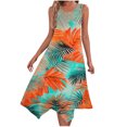 thumbnail image 2 of Ovzne Robes pour Femmes Robe de Plage Dames Été Mode Imprimée Sans Manches Col Rond Robe Débardeur Décontractée Robe pour Femmes Imprimée Liquidation, 2 of 7