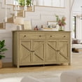 thumbnail image 4 of Homfa Buffet de Cuisine Style Ferme, Armoire Buffet en Bois à 4 Portes et 2 Tiroirs avec Tablettes Ajustables, Brun, 4 of 7
