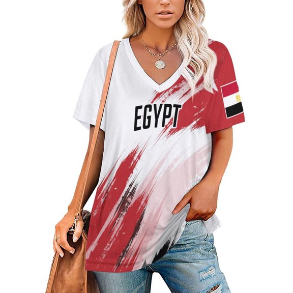 Chandail de Soccer Égyptien Personnalisé pour Femmes Style Décontracté Chandail avec Votre Nom Numéro