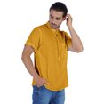 thumbnail image 3 of Atasi Short Kurta Mandarin Collar Tee Solid Short Sleeve Henley Shirt With Pocket, 3 of 7