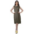 thumbnail image 3 of Moomaya Robes d'Été Longueur Genou Imprimé Fente Arrière Col Bateau Robe Droite, 3 of 4