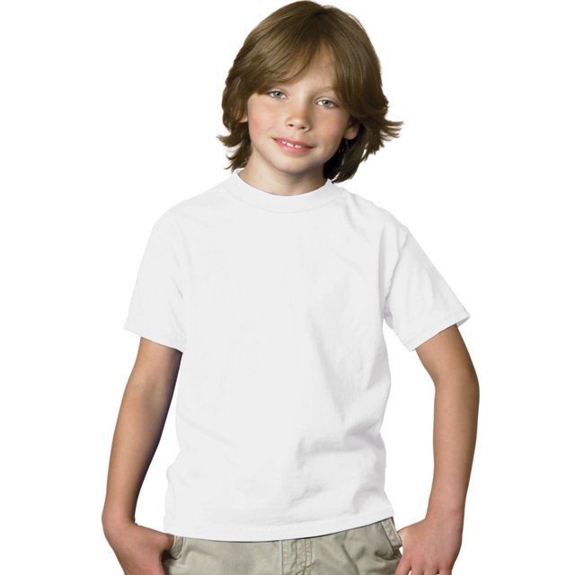 Hanes T-Shirt Lourd pour Garçon 5,2 oz COMFORTSOFT, s, Blanc