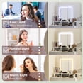 thumbnail image 4 of HOMCOM Makeup Vanity Desk with Mirror, 3 Colour LED Lights, Drawers, White, 4 of 10