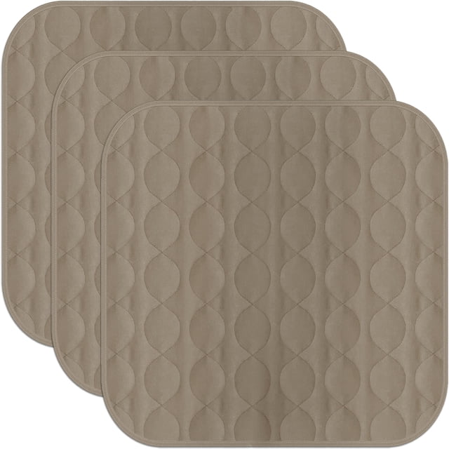 Canadian Linen Incontinence Alèses pour Chaise, 20 X 20 Pouces, Lot de 3 en Couleur Beige. Ces Alèses Lavables, Imperméables et Absorbantes Offrent un design Matelassé avec un Tissu en polyester velboa Doux. Idéales pour les Soins Personnels, Protégeant les Chaises, Sièges d'Auto, Fauteuils Roulants, sofas et Lits contre les Déversements, la Sueur et les accidents. Réutilisables et Lavables à la machine pour jusqu'à 300 cycles.