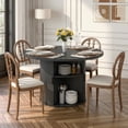 thumbnail image 1 of Hawsaiy 47" Round Dining Table for 4 with Sliding Door Storage Base, Waterproof Scratch-Resistant Wood Top, Modern Farmhouse Kitchen Dining Table, Black, 1 of 8