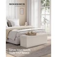 thumbnail image 3 of SONGMICS 43 Inches Folding Storage Ottoman Bench, Storage Chest, Footrest, Padded Seat, Cream White, 3 of 5