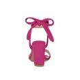 thumbnail image 2 of BLISSFUL STEP Women's Sandals Ankle Tie Back Open Toe Block Heels Hot Pink 8, 2 of 7