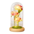 thumbnail image 2 of TopLLC Cadeau de la Saint-Valentin Veilleuse Led 3 Roses Abat-Jour en Verre Ornements, 2 of 6