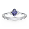 thumbnail image 2 of Birthstone Oval Ring with Shoulder Accents - Blue Sapphire (September), 2 of 5