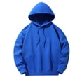 thumbnail image 1 of Yuyuzo Mens Hoodies Solid Color Long Sleeve Fashion Pullover Tops Drawstring Sweatshirt with Pocket, 1 of 6