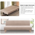 thumbnail image 4 of Armless Futon Cover Stretch Sofa Bed Slipcover Protector Elastic Feature Rich Textured High Spandex Small Checks Jacquard Fabric Futon Cover, Machine Washable, 4 of 7