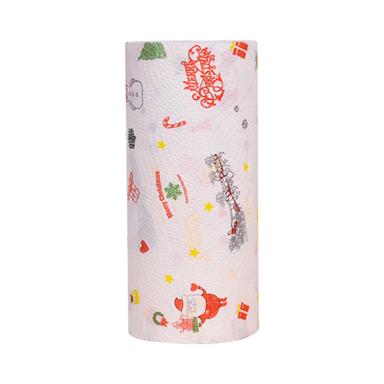 Christmas Print Kitchen Paper Towels, Holiday Themed Napkins For Dining Party, Absorbent Disposable Towels