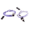 thumbnail image 1 of Unique Bargains 22' Length Purple White Power Supply Reset Switch Motherboard Cable Cord 2 Pcs, 1 of 1