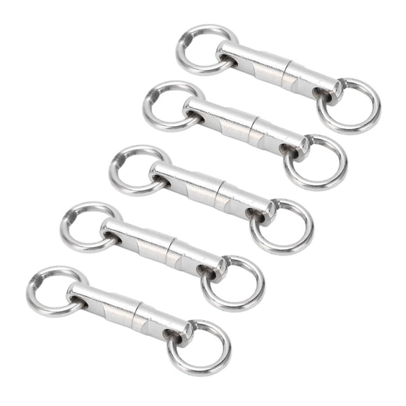 Connecteur Pivotant Roulant de Pêche 5 Pcs/lot Anneau Roulement en Acier Inoxydable de Type Colonne Émerillons de Pêche Pivotants Connecteur d'Hameçon Accessoires de Pêche